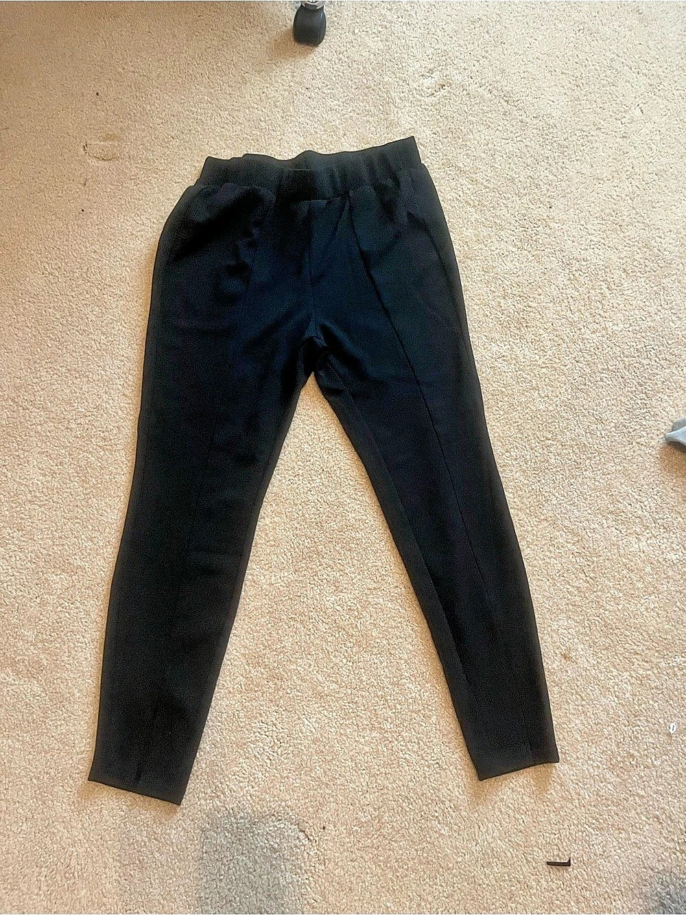 Lee Straight Mid Rise Ultra Soft Waistband Pants Black Waist 12S